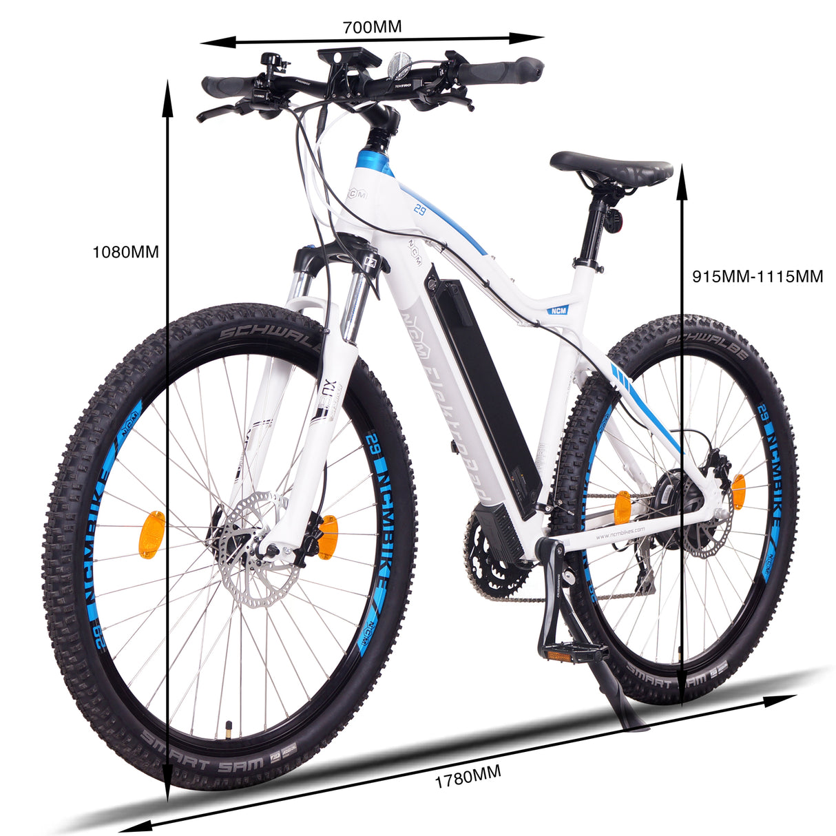 NCM Moscow Plus Electric Mountain Bike, E-Bike, 250W, E-MTB, 48V 16Ah 768Wh Battery 29"
