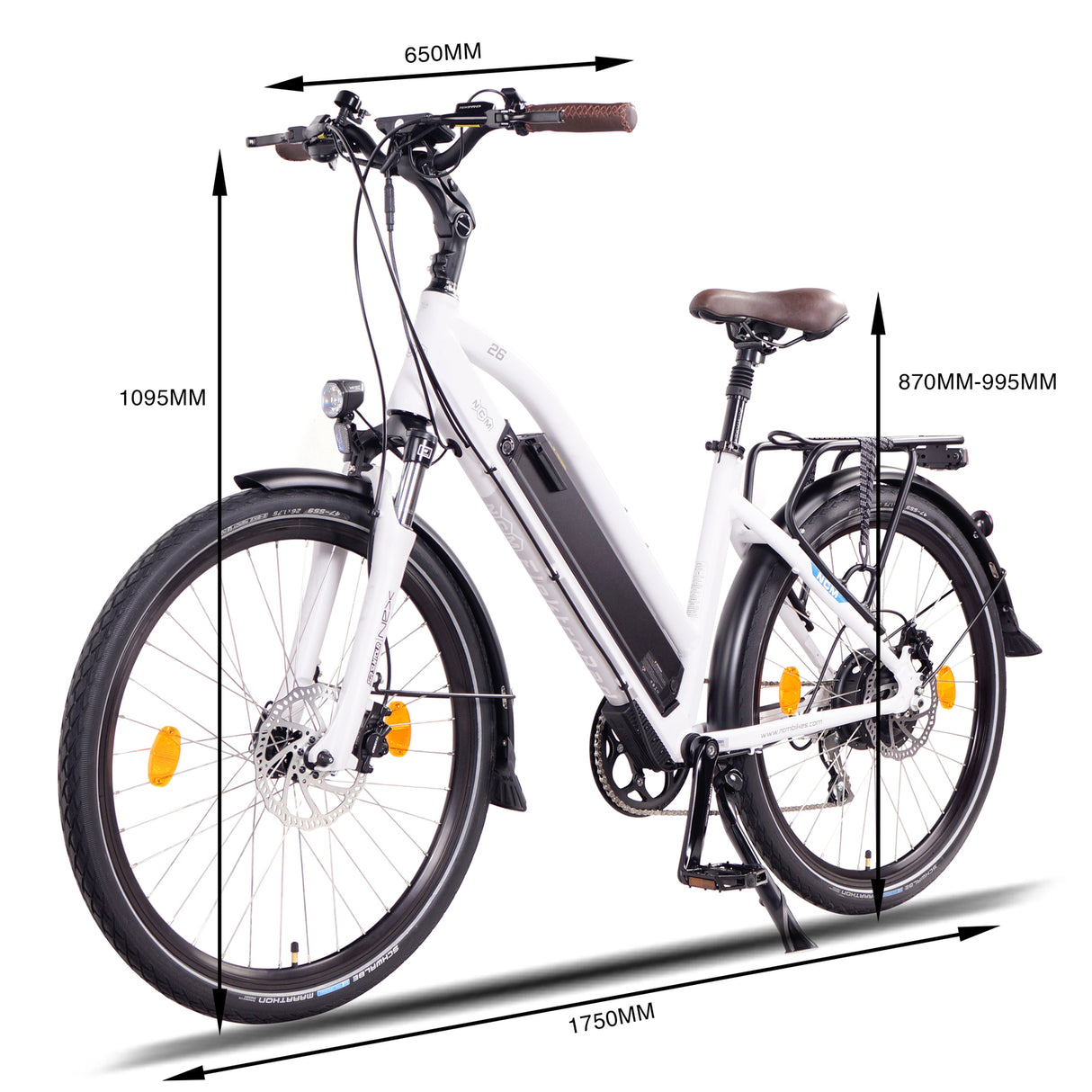 NCM Milano Plus 250W 48V 16Ah 768Wh 26" City Electric Bike