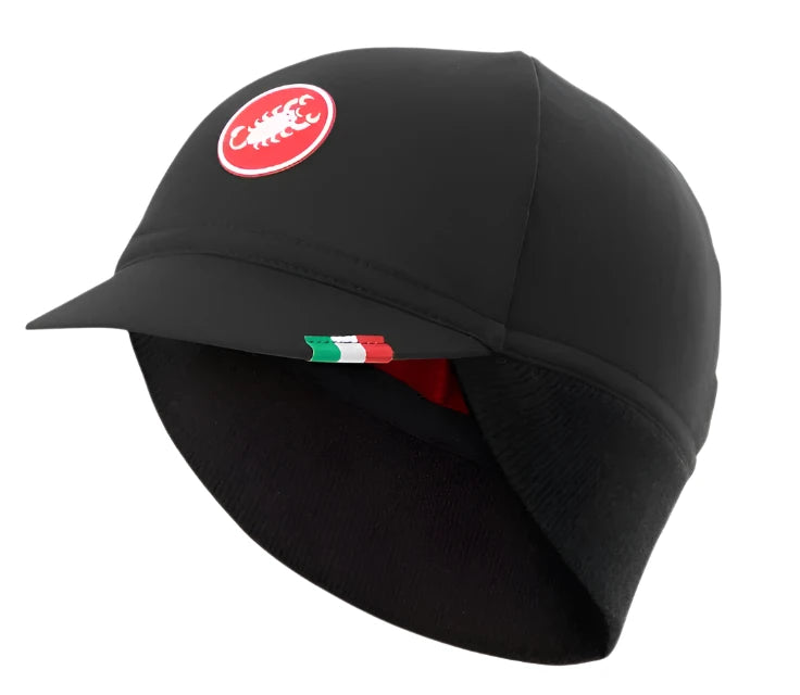 CASTELLI DIFESA THERMAL CAP BLACK RED UNISIZE