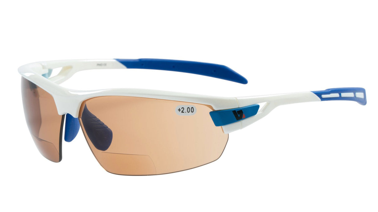 BZ Optics PHO Bifocal HD Photochromic Glasses White/Blue