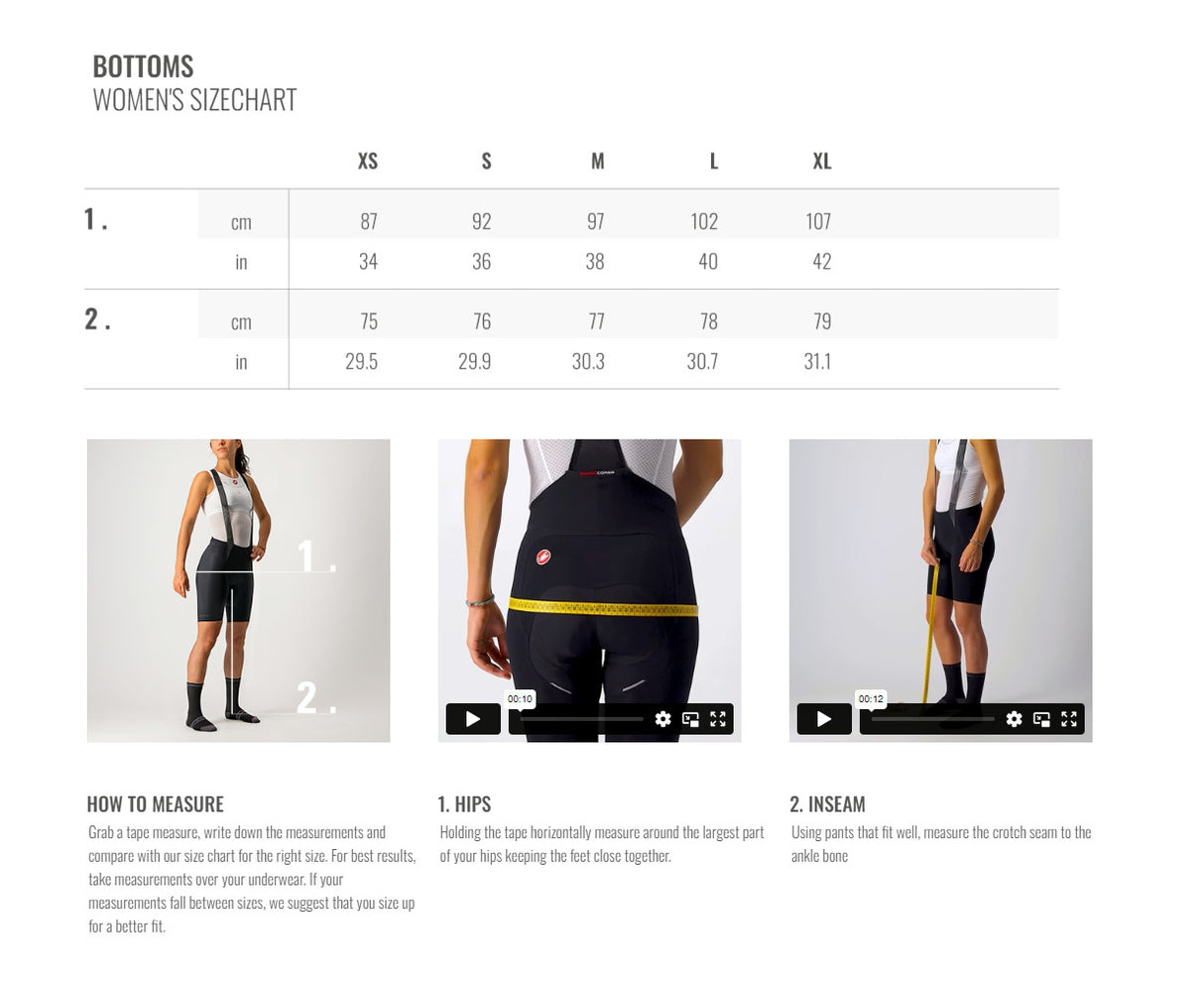 Castelli Velocissima 3 Womens Bib Shorts Black/Silver