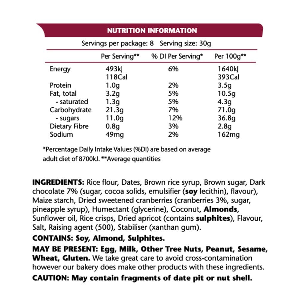 Em's Power Bites Cranberry Choc