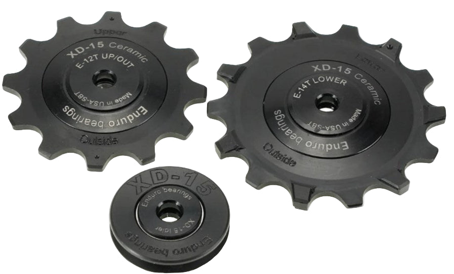 ENDURO BKCJ-0501 12/14T XD15 CERAMIC BRNG PULLEYS SRAM EAGLE 12SP - BLK