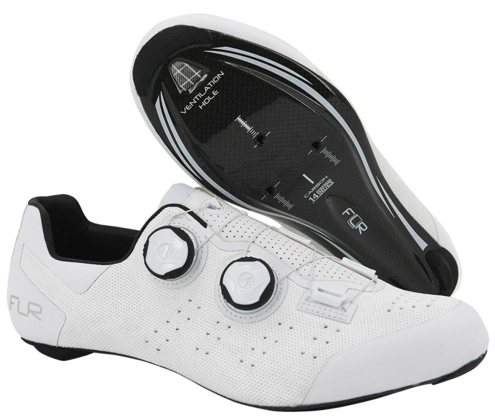 FLR FNT-9 Knit Carbon Sole Road Shoe White