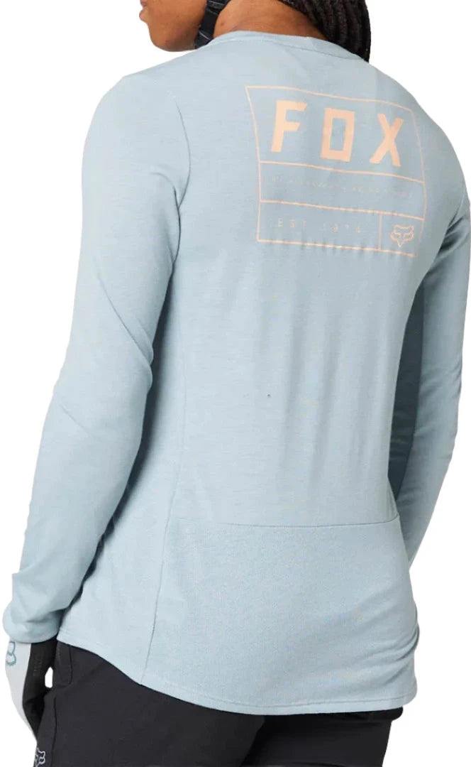 Fox WOMENS RANGER DR LS JERSEY - Gunmetal Back Facing Left
