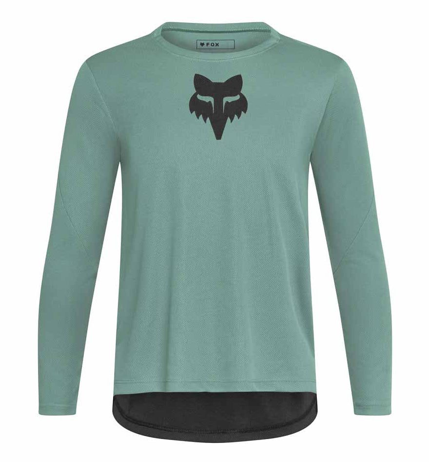 Fox Youth Ranger Long Sleeve Jersey Pine Fox Head FRONT