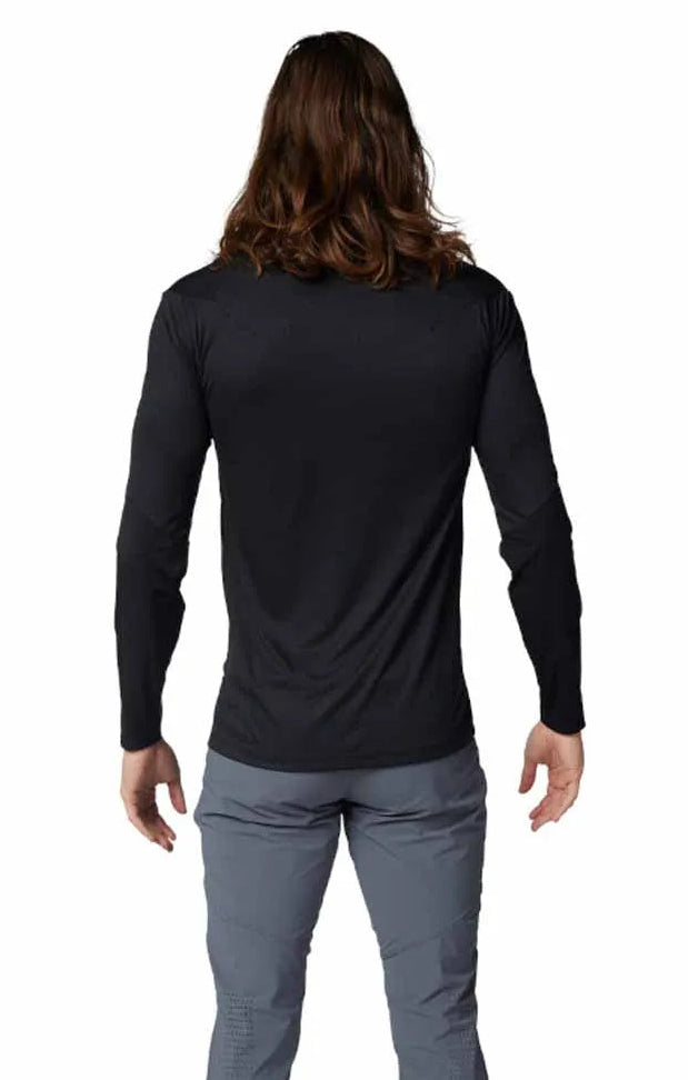 Fox Racing Flexair Pro Long Sleeve Jersey Black BACK FACING MODEL