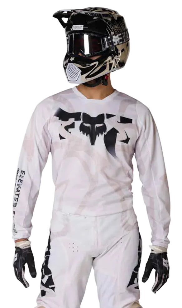 Fox Racing 180 Diffuse SE Jersey White FRONT FACING MODEL