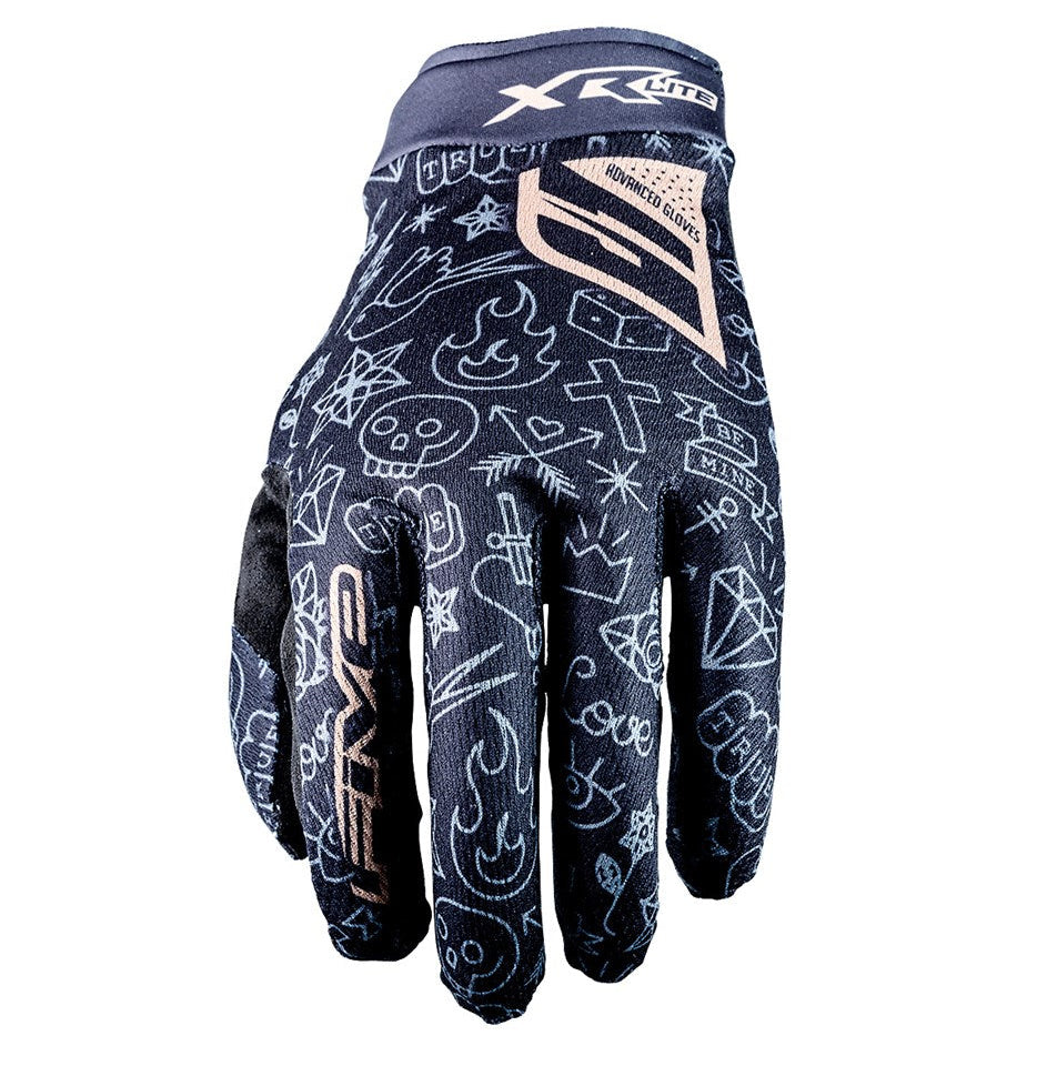 Five 25 XR-Lite Kid Tattoo Black/Gold Gloves
