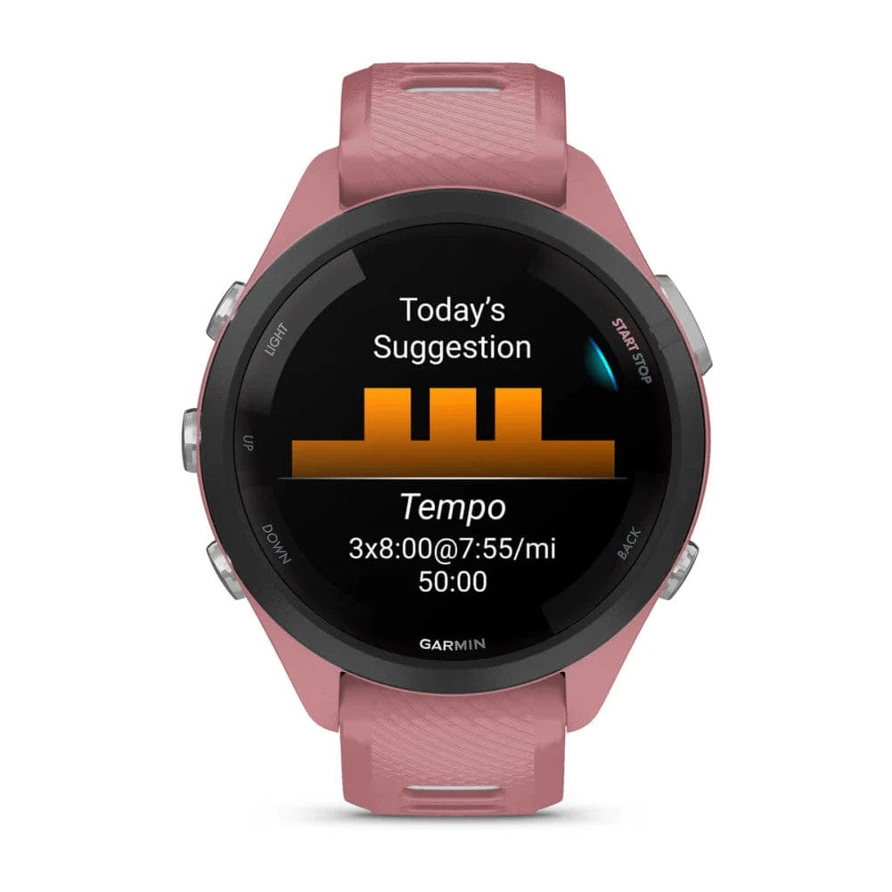 Garmin Forerunner 265S Black Bezel w/Light Pink Case/Powder Grey