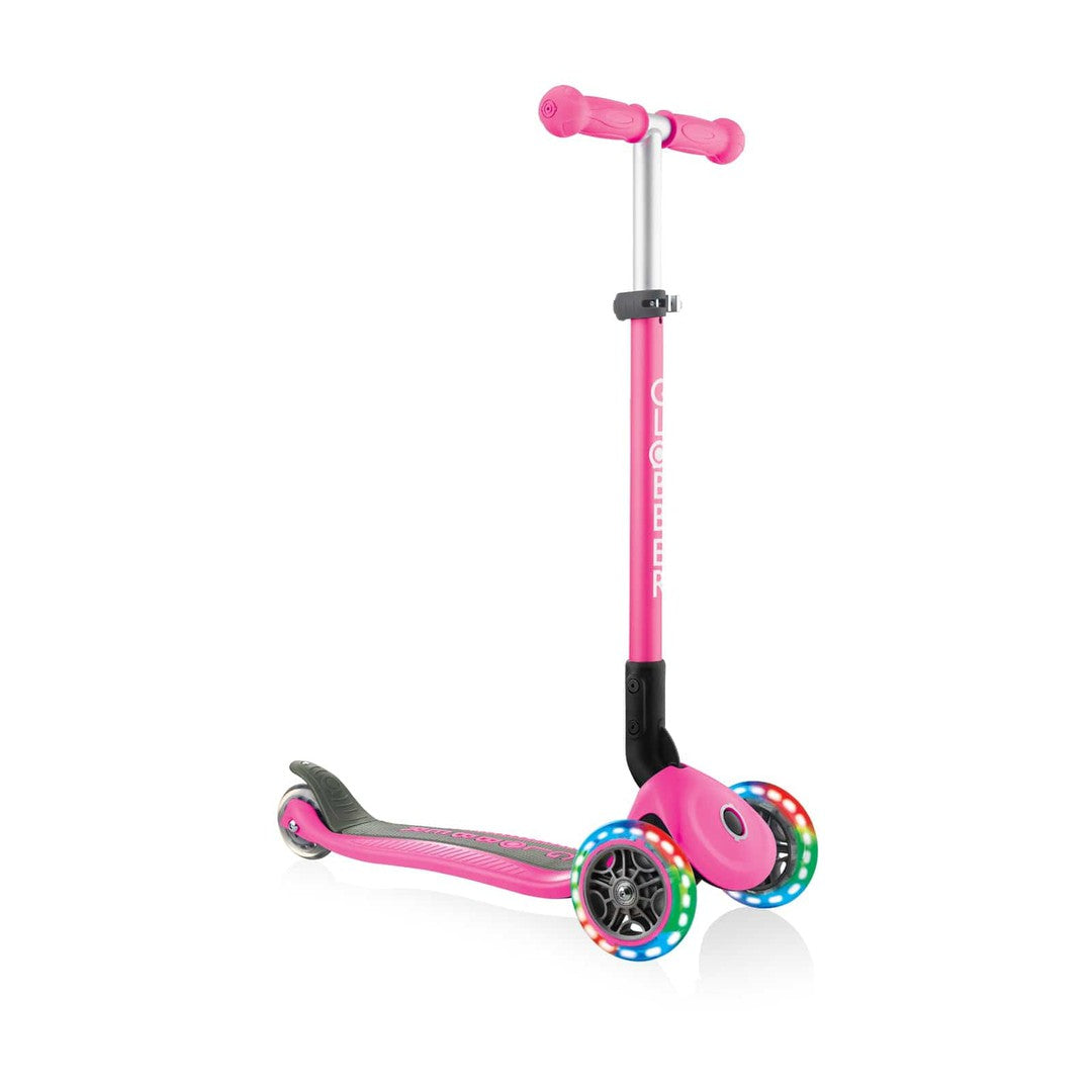 Globber PRIMO Foldable Lights Scooter - Neon