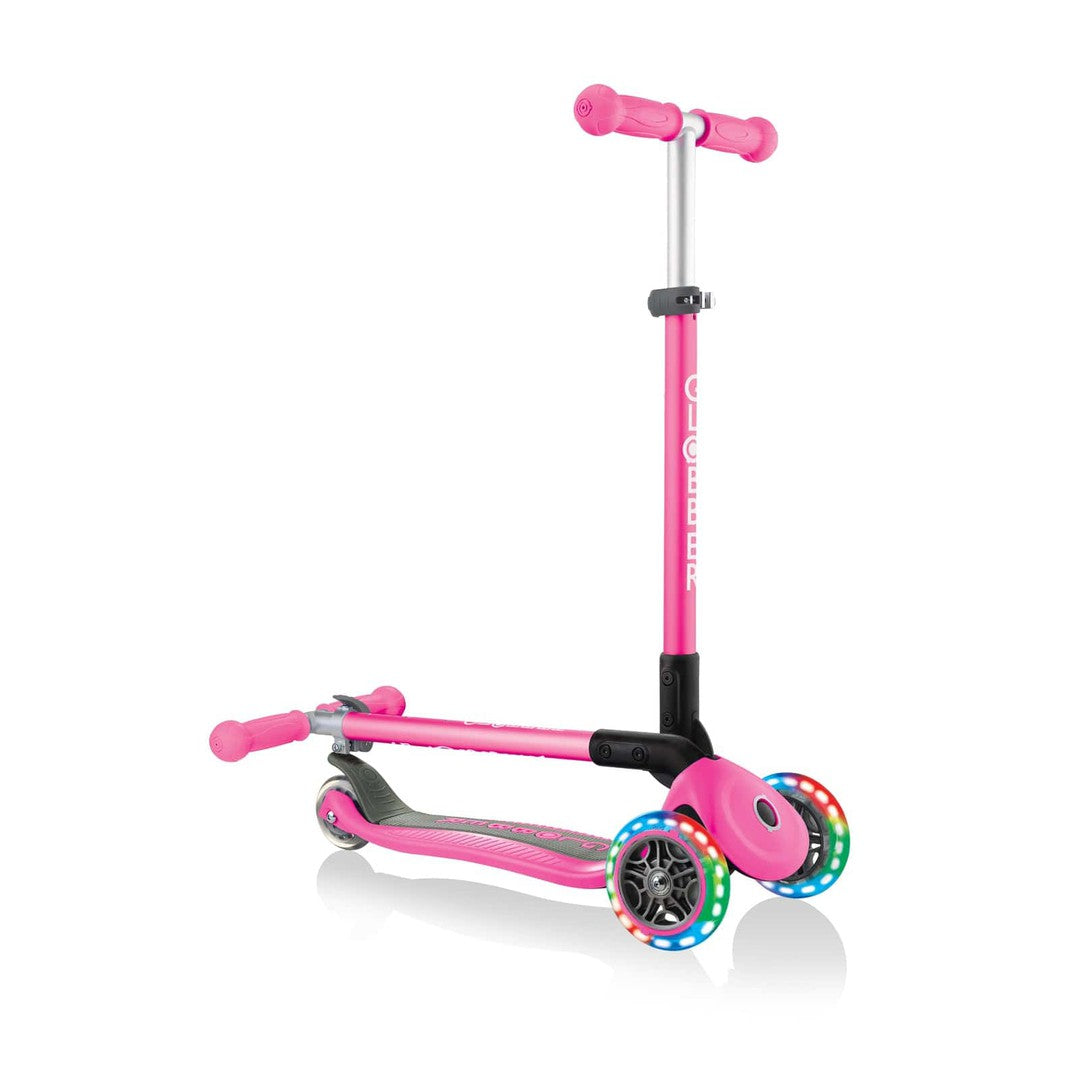 Globber PRIMO Foldable Lights Scooter - Neon