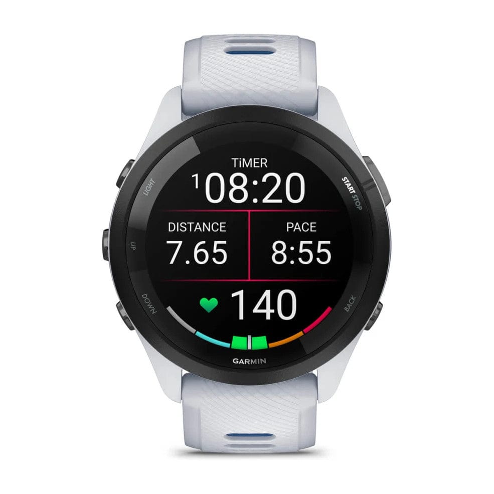 Garmin Forerunner 265 Black Bezel with Whitestone/Tidal Blue Band