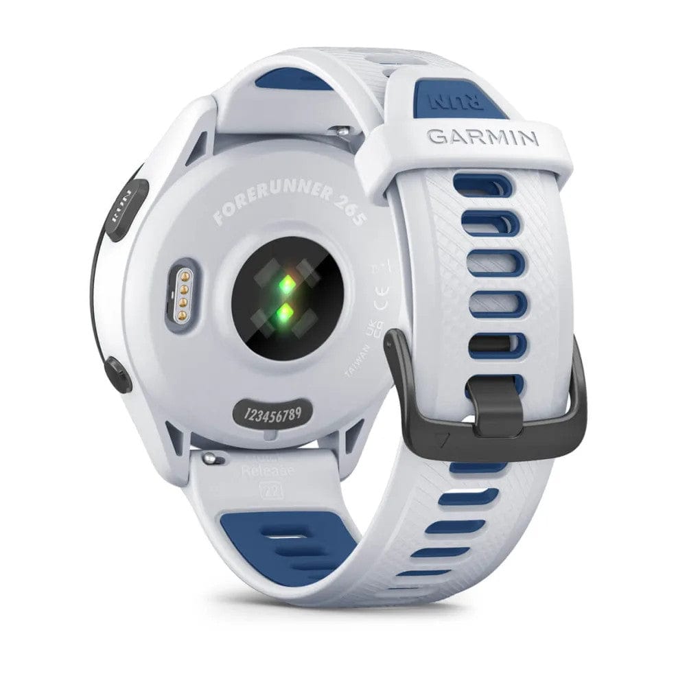 Garmin Forerunner 265 Black Bezel with Whitestone/Tidal Blue Band