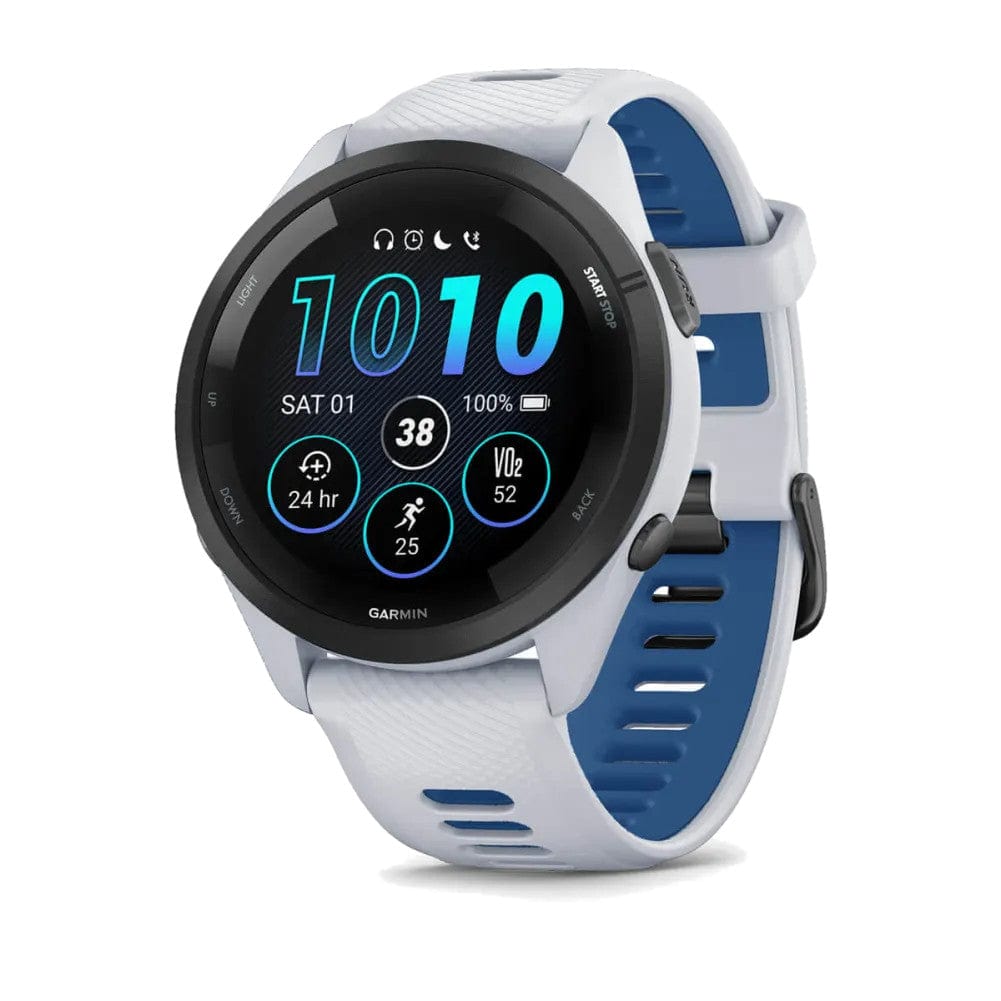 Garmin Forerunner 265 Black Bezel with Whitestone/Tidal Blue Band
