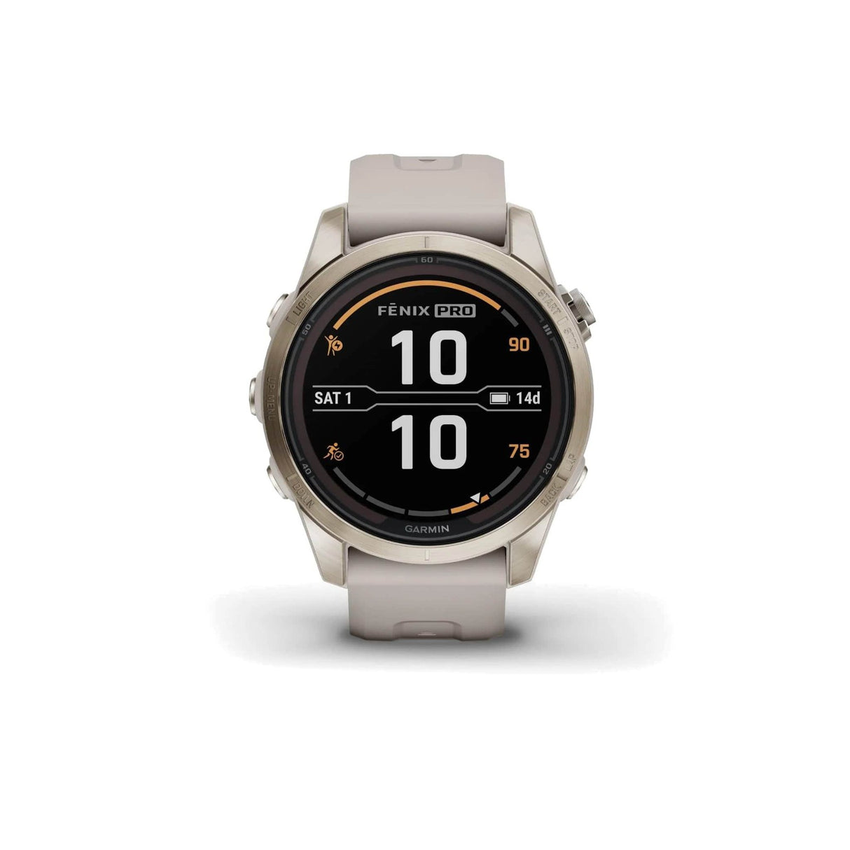 Garmin fenix 7S Pro-Sapphire Solar Edition Soft Gold with Light Sand Band