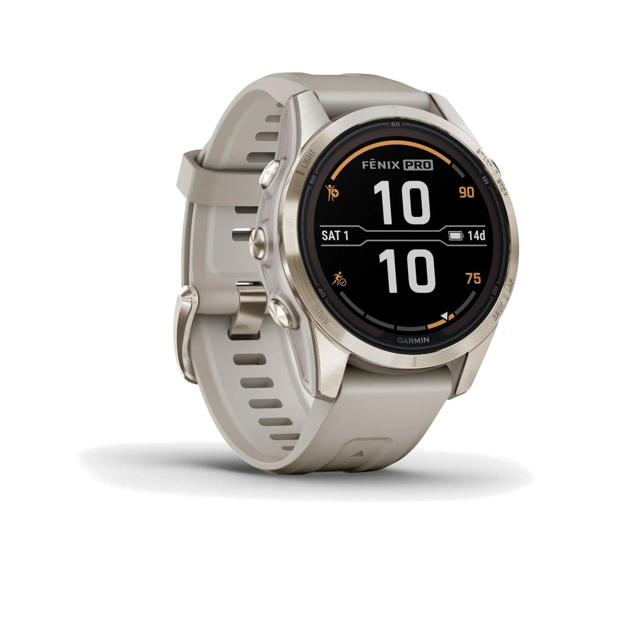 Garmin fenix 7S Pro-Sapphire Solar Edition Soft Gold with Light Sand Band