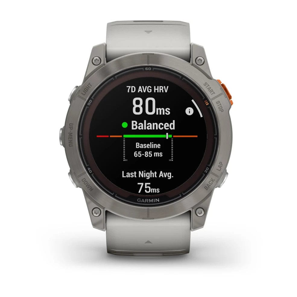 Garmin fenix 7X Pro Sapphire Solar Edition Titanium w/Fog Grey/Orange Band