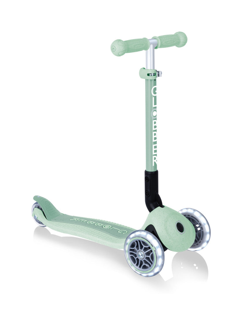 Globber Ecologic Junior Foldable Scooter w/Lights Pistachio
