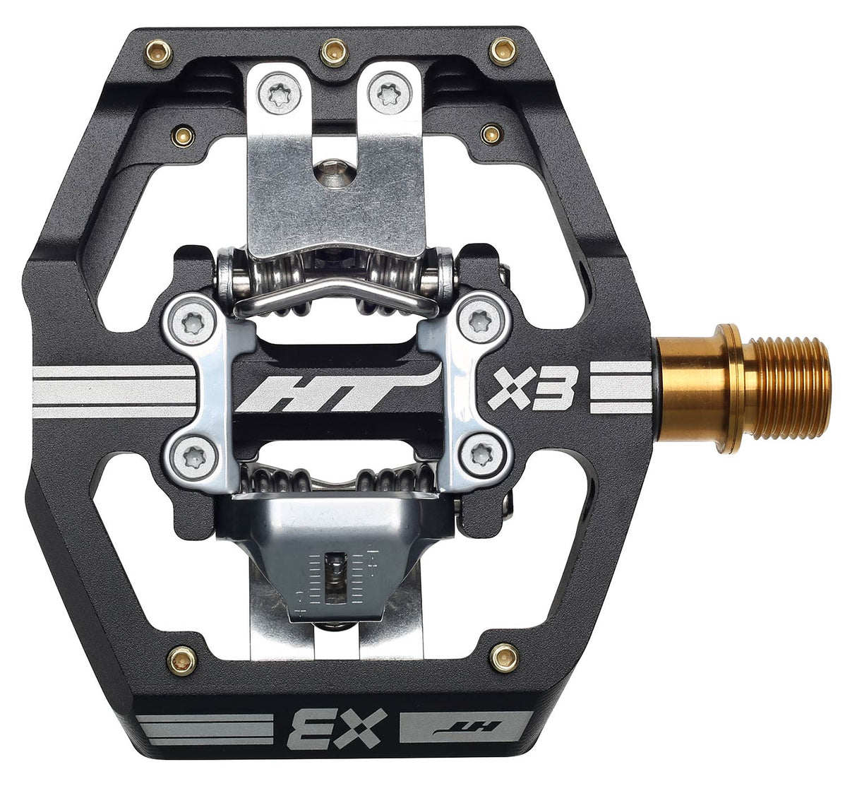 HT Components X3T Pedals (Alloy / CNC Ti - 80kg rider max) - Black