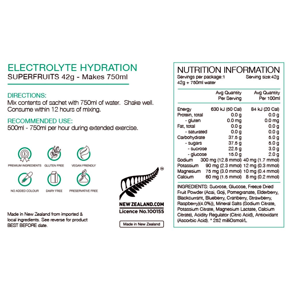 Pure Electrolyte Hydration Drink 42g Sachet Superfruits
