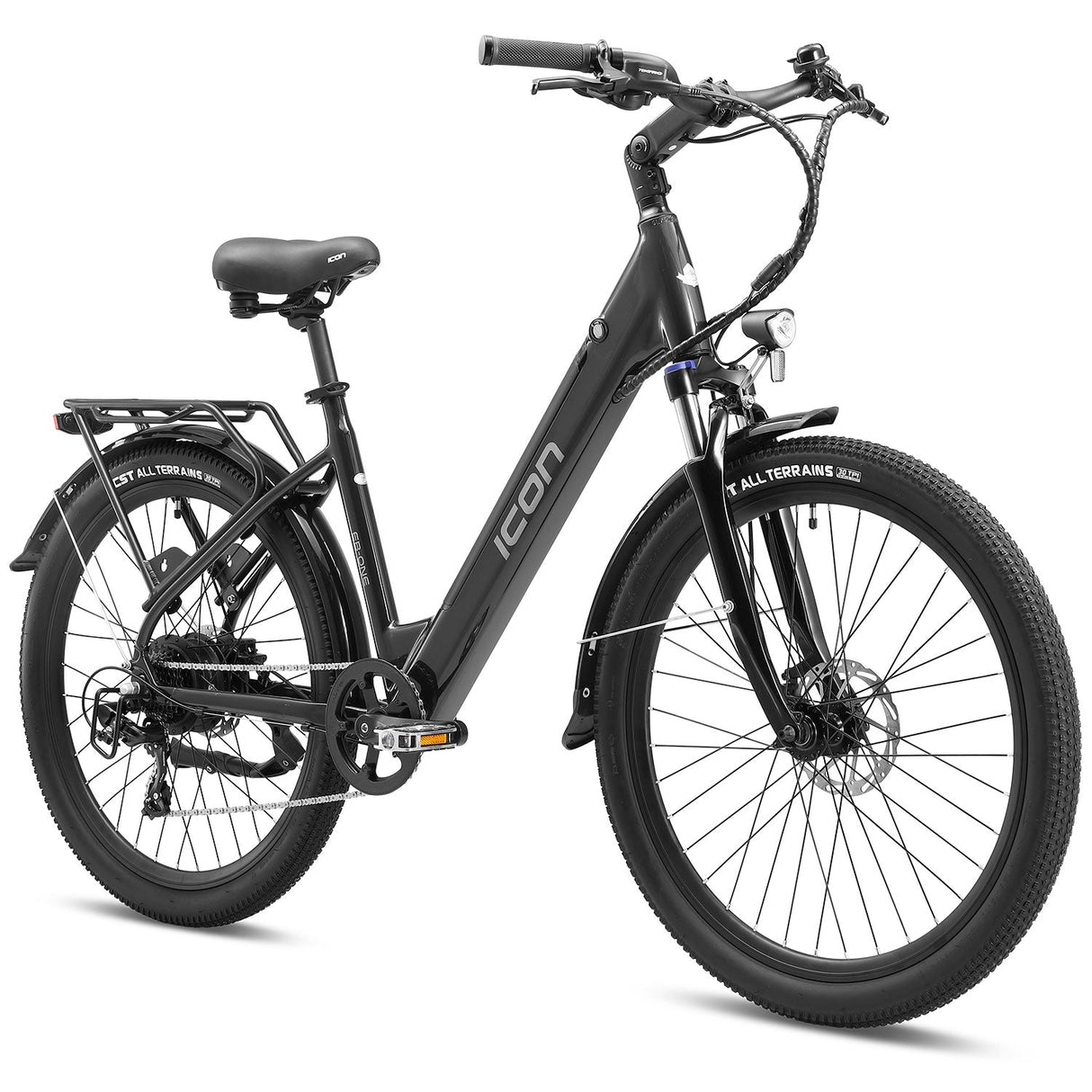 Icon EB-ONE 26" Step Thru Hub Drive Electric Bike Coffee Black