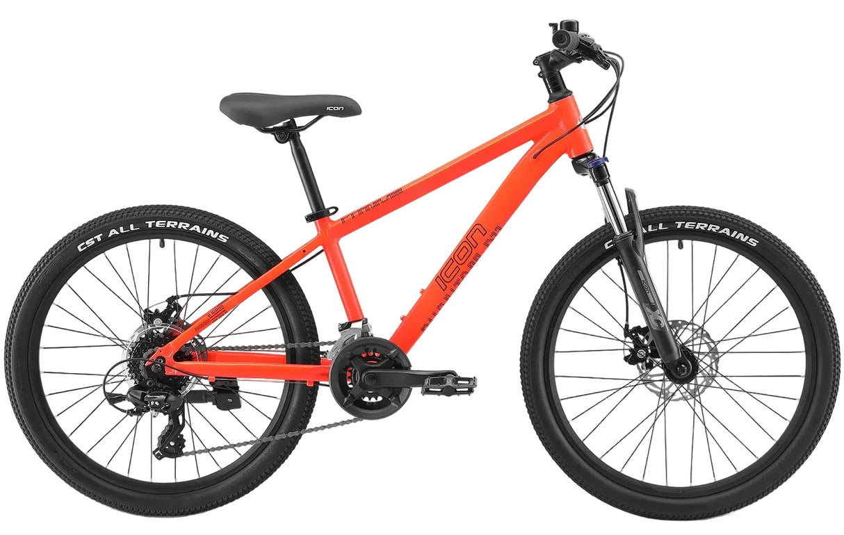 Icon Phantom 24" Boys Red Mountain Bike