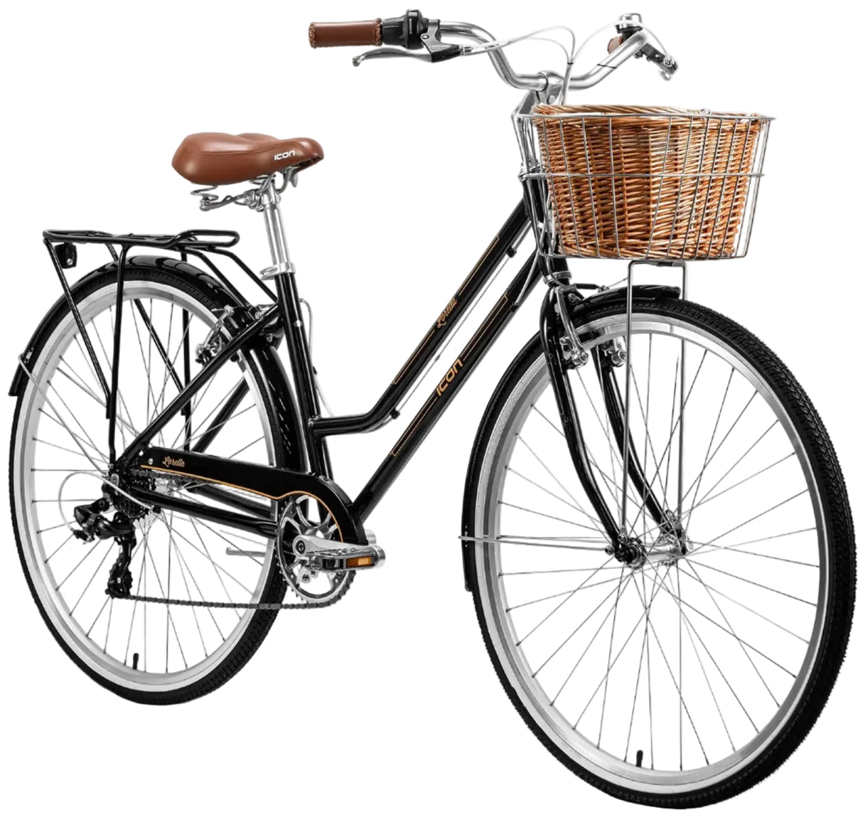 Icon Retro Loretta 7-Speed Alloy 700c Ladies Bike Black
