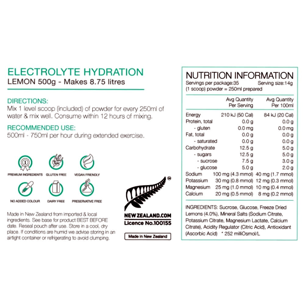 Pure Electrolyte Hydration 500g Drink Lemon