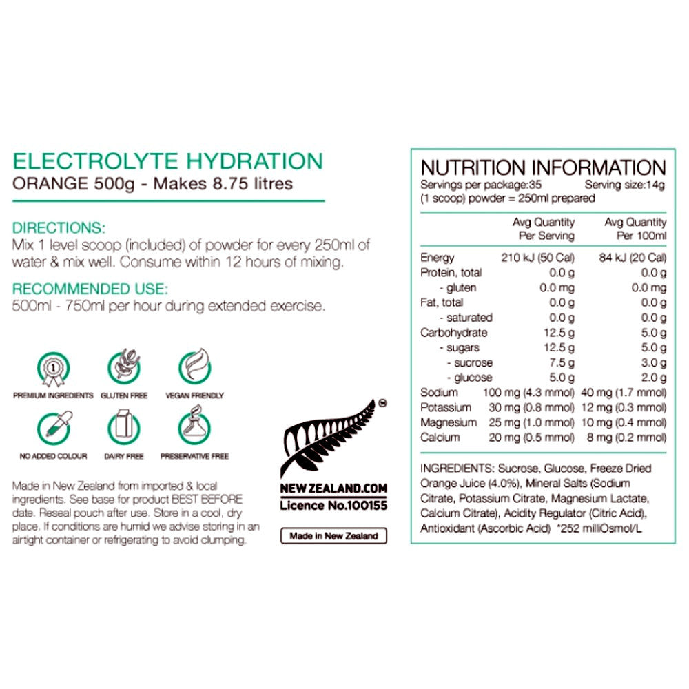 Pure Electrolyte Hydration 500g Drink Orange