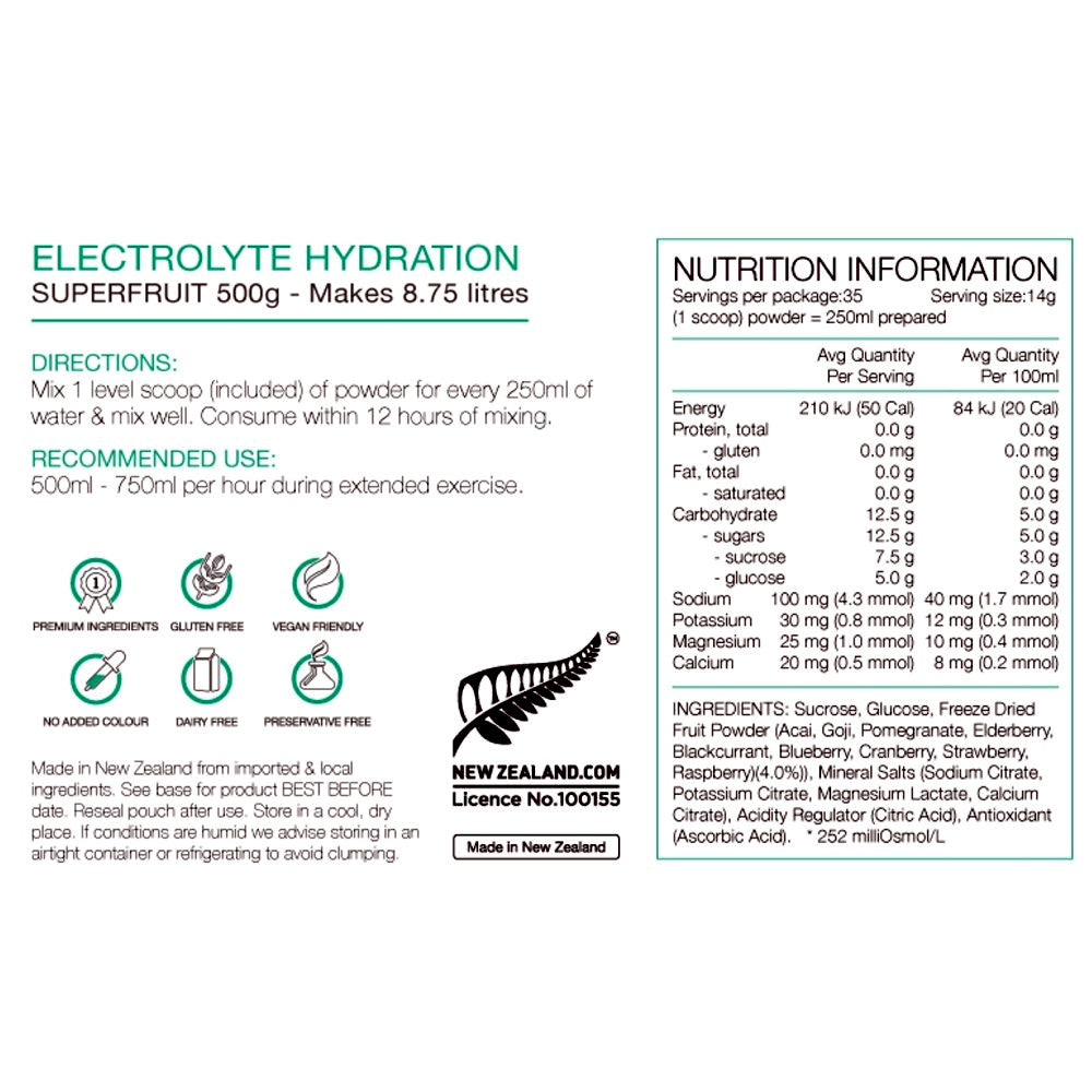 Pure Electrolyte Hydration 500g Drink Superfruit