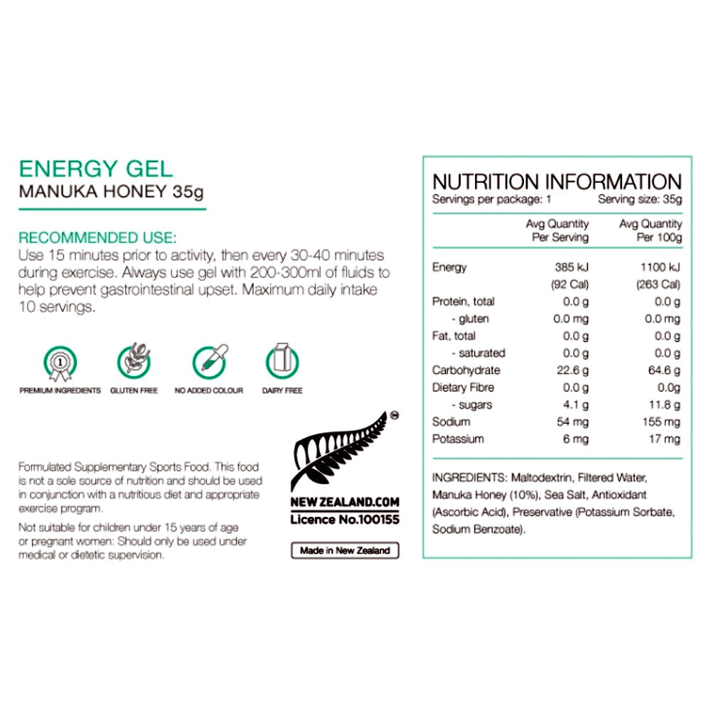 Pure Energy Gel 35g Manuka Honey