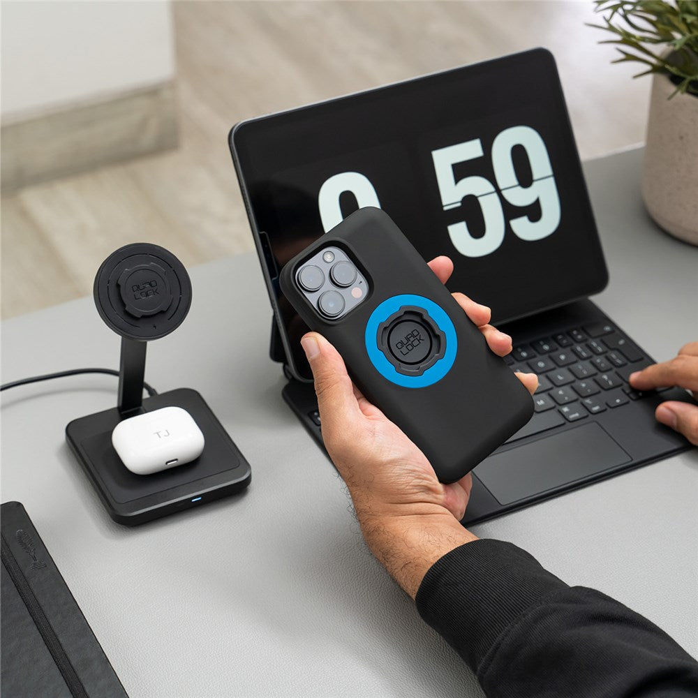 Quad Lock Dual Desk Mount Wireless Charger
