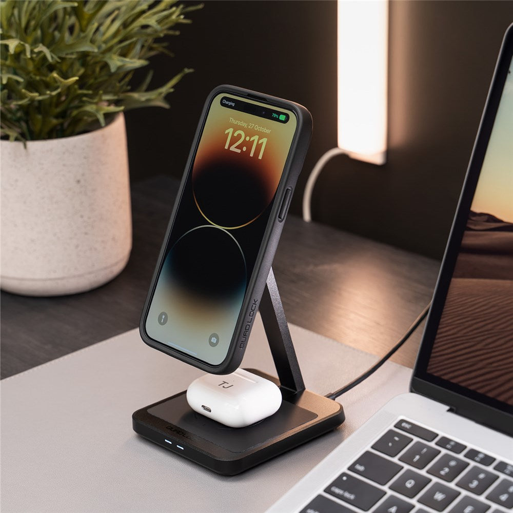 Quad Lock Dual Desk Mount Wireless Charger