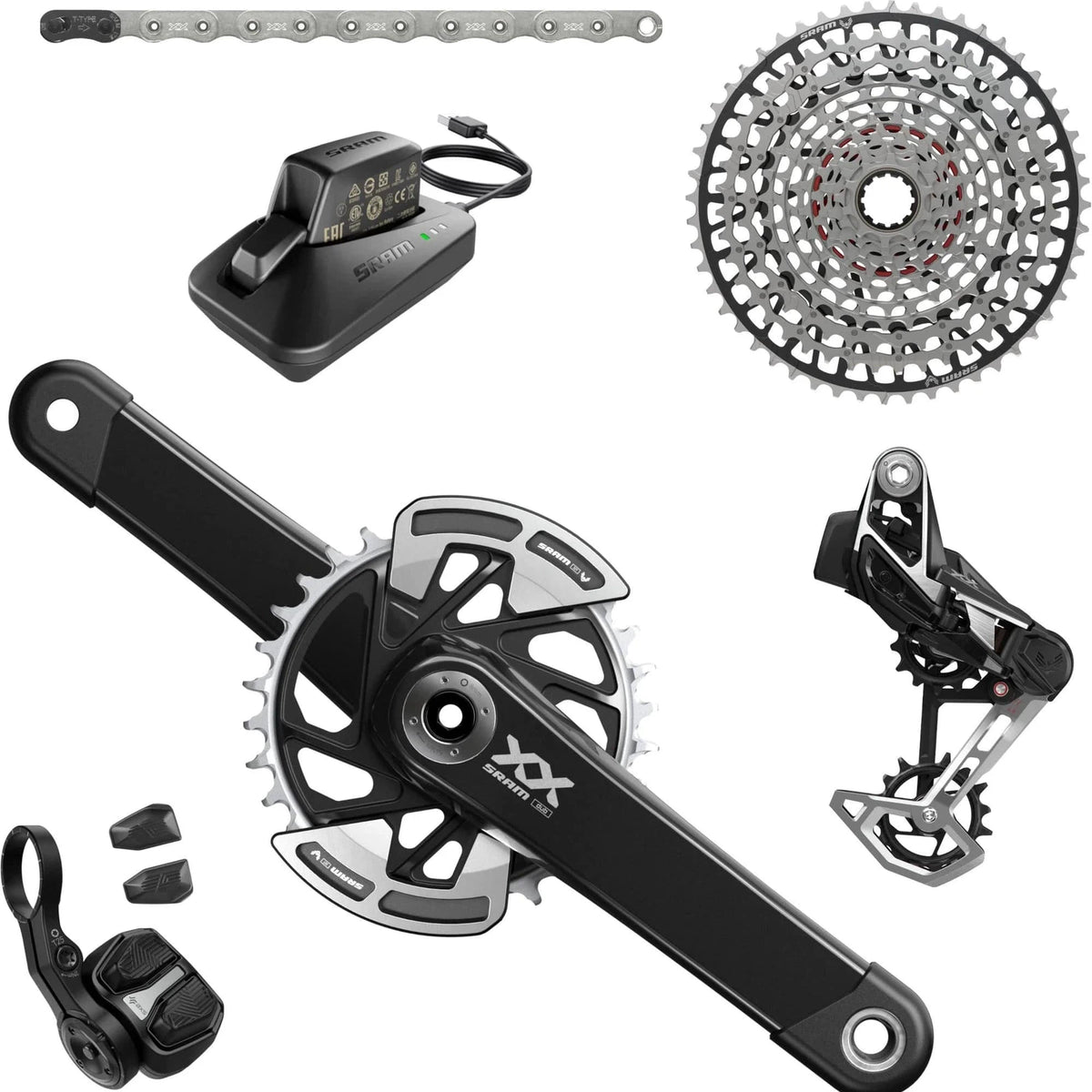 SRAM XX T Type Eagle AXS Transmission DUB MTB Groupset Lunar Black