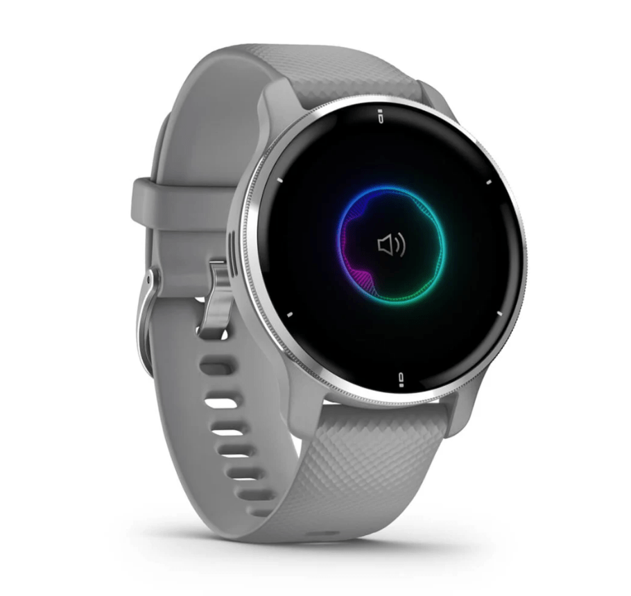 Garmin Venu® 2 Plus, Silver Stainless Steel Bezel With Powder Grey Case