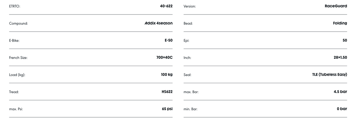 Schwalbe G-One Overland 365, 700 x 40C RaceGuard Addix 4 Season Compound Performance Line TUBELESS Tyre