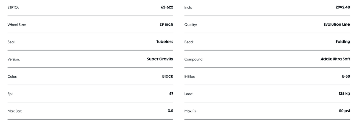 Schwalbe Tacky Chan 29 x 2.40 Super Gravity Addix Soft compound Evolution line TUBELESS