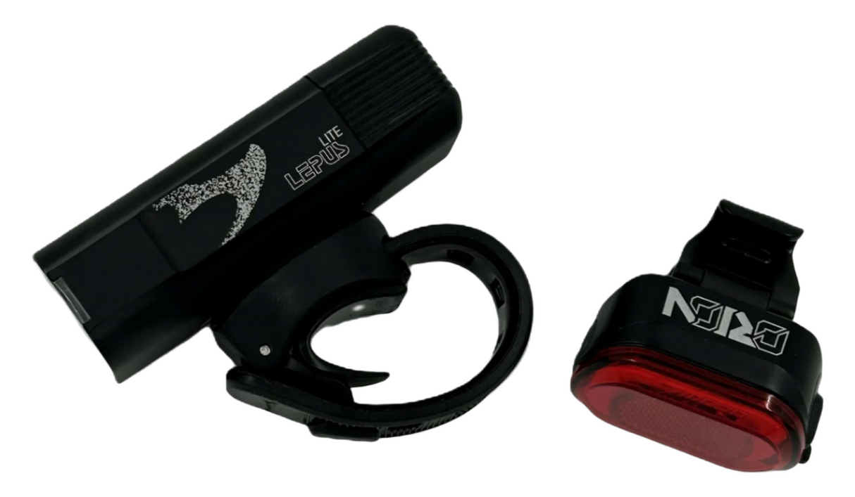 Moon Lepus Lite Front 400 & Orion Rear 20/50 Lumens Light Set Black