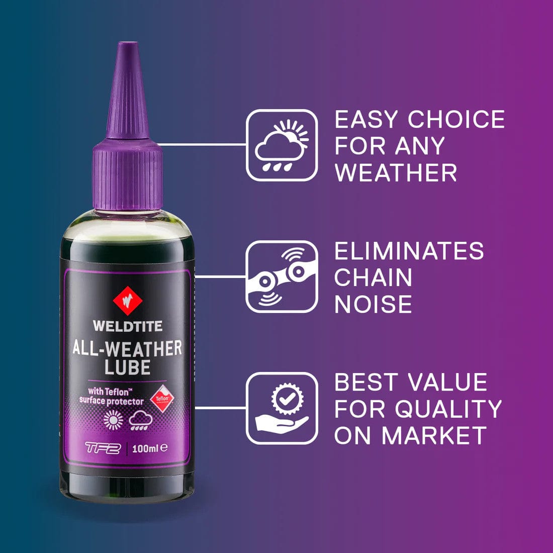 Weldtite TF2 All-Weather Performance Lubricant with Teflon, 100mL