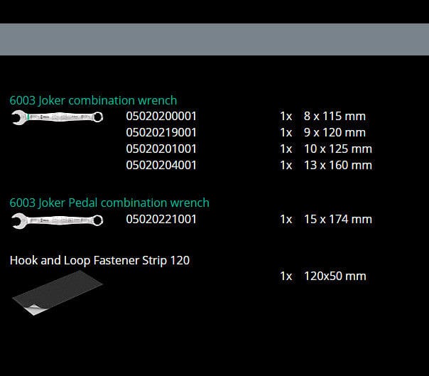 Wera 6003 Combination Wrench Bicycle 5-Set