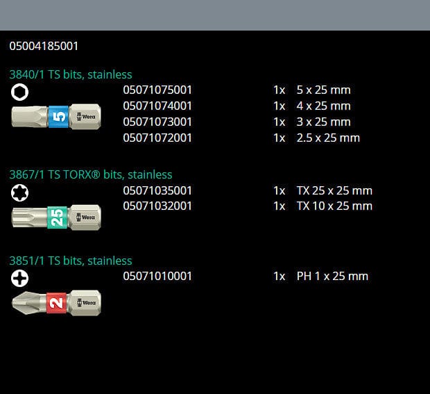 Wera Bicycle 5 Bitholding Screwdriver 7-Piece Set w/Magazine