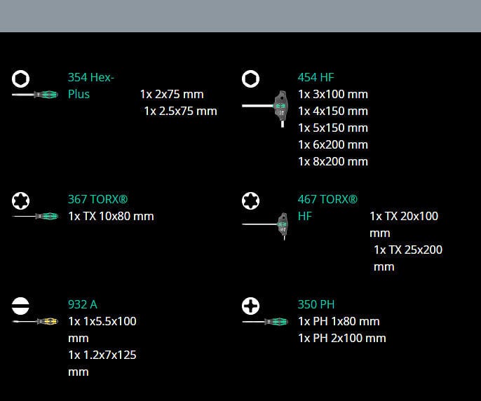Wera Bicycle Big Pack Screwdriver 14-Piece Set