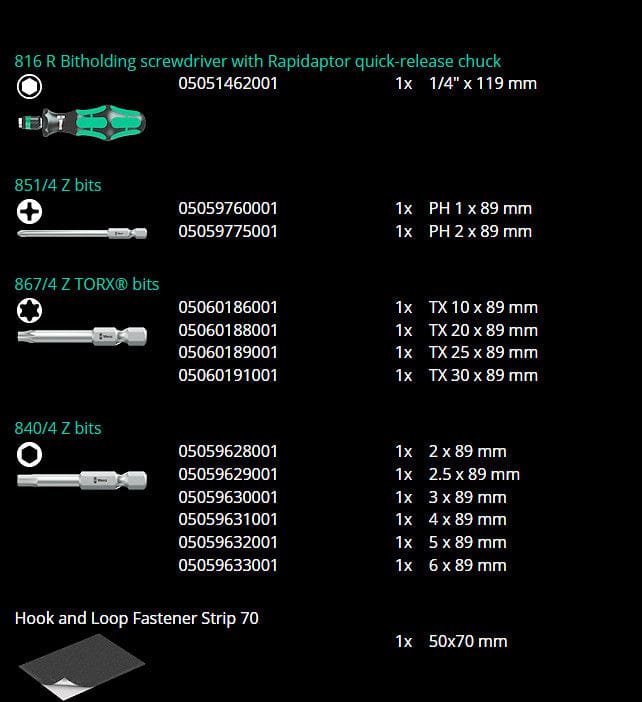 Wera Bicycle Set 2 Bits Assortment 13-Piece Set