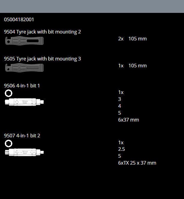 Wera Bicycle Tyre Jacks/Bits 4-Piece Set