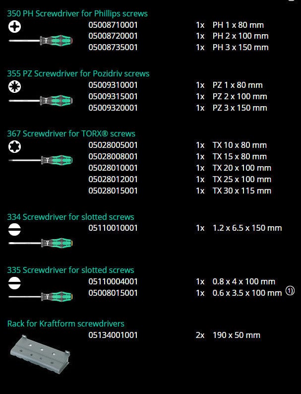 Wera Kraftform 300 Screwdriver 14-Piece Set