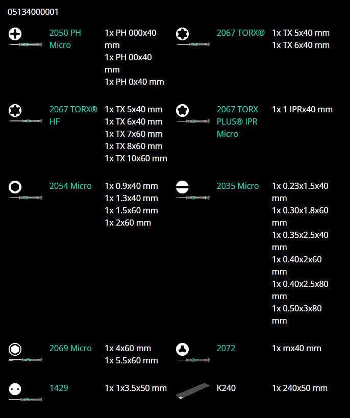 Wera Kraftform Micro Screwdriver 25-Piece Set