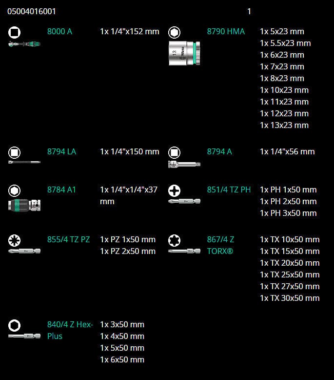 Wera 8100 SA 6 Zyklop Speed Ratchet 28-Piece Set