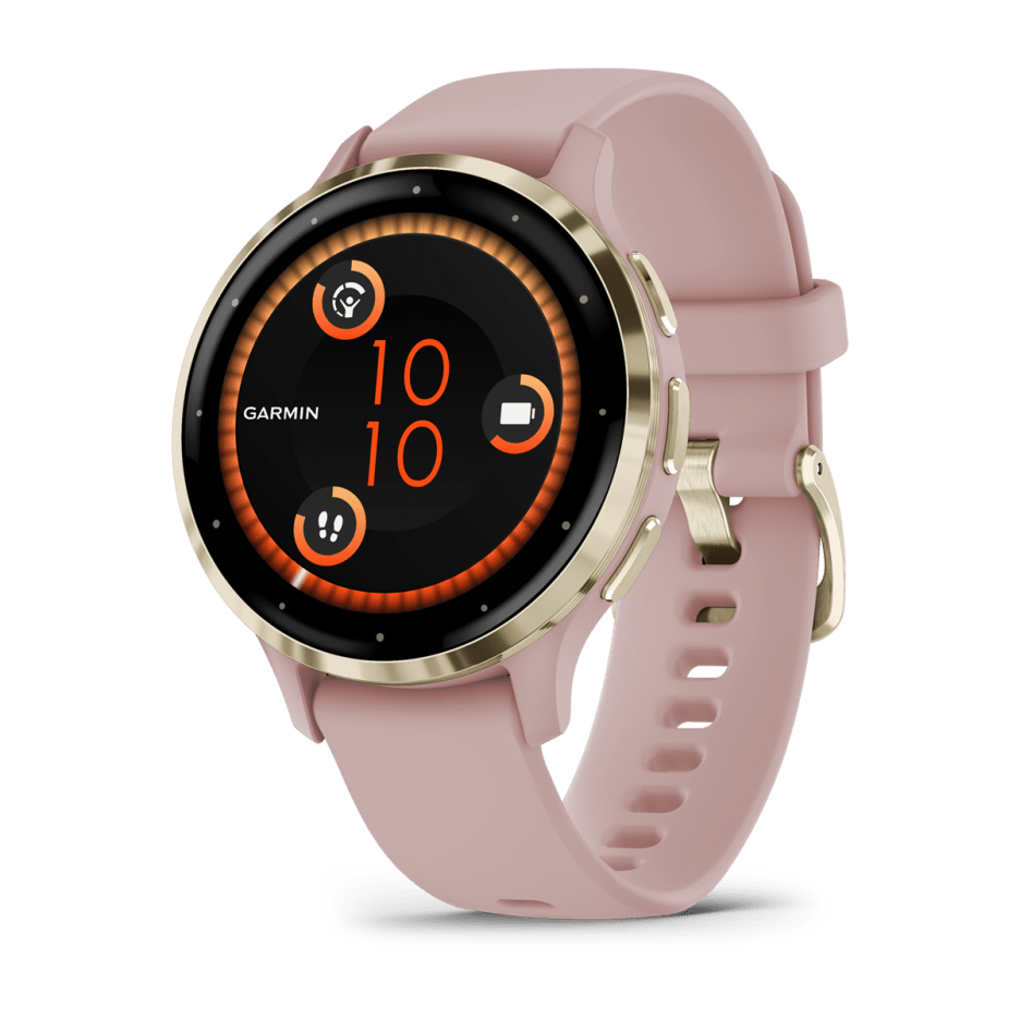 Garmin Venu® 3S, Soft Gold Stainless Steel Bezel with Dust Rose Case