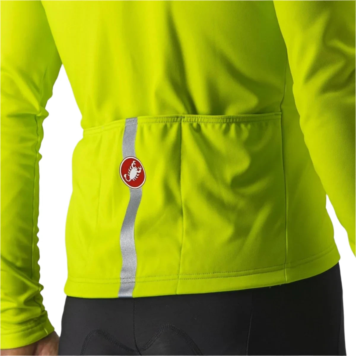 CASTELLI FONDO JERSEY ELECTRIC LIME/SILVER REFLEX BACK